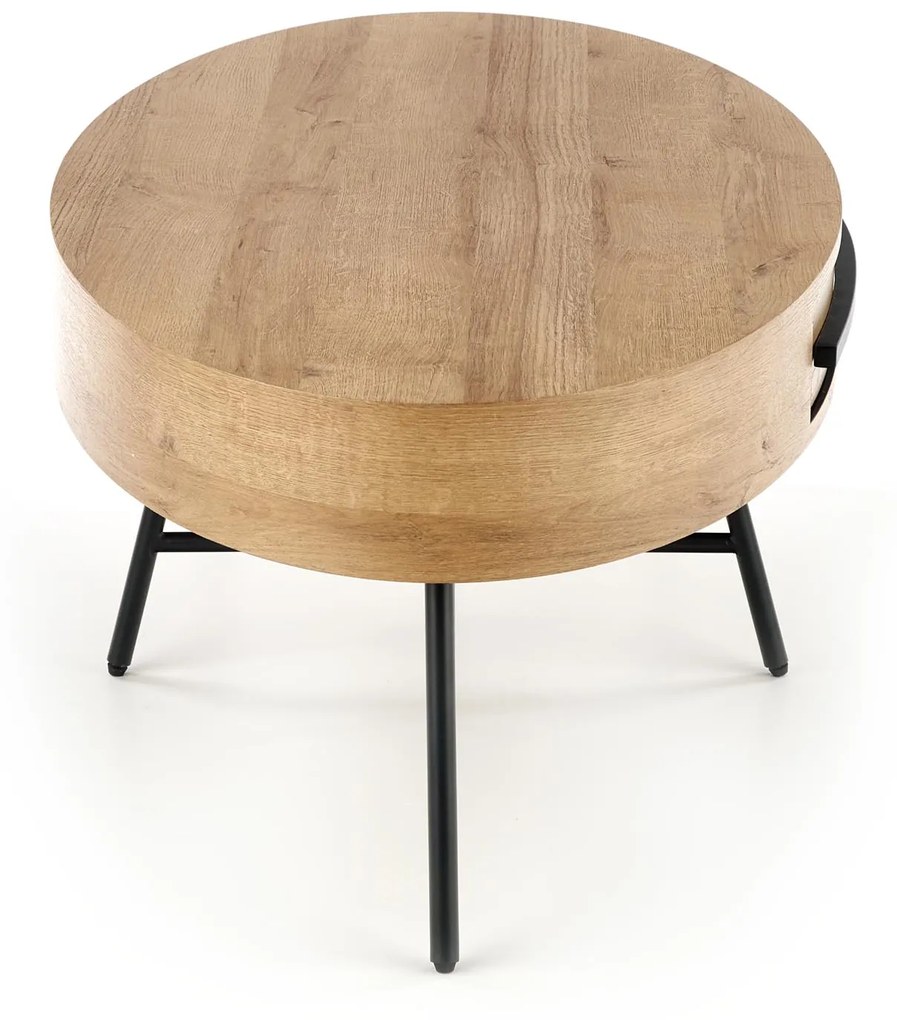 CAROLINA c.table, golden oak / black DIOMMI V-CH-CAROLINA-LAW