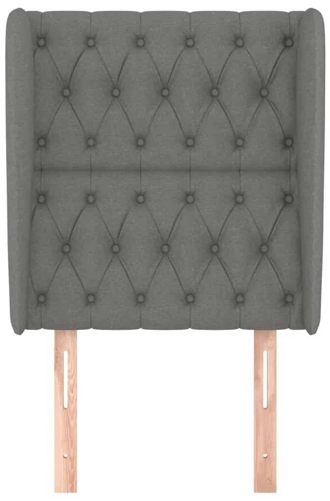 vidaXL Κεφαλάρι με Πτερύγια Σκούρο Γκρι 83x23x118/128 εκ. Υφασμάτινο