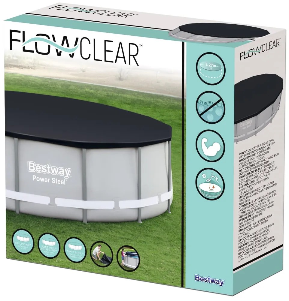 Bestway Κάλυμμα Πισίνας Flowclear 427 εκ. - Ανθρακί