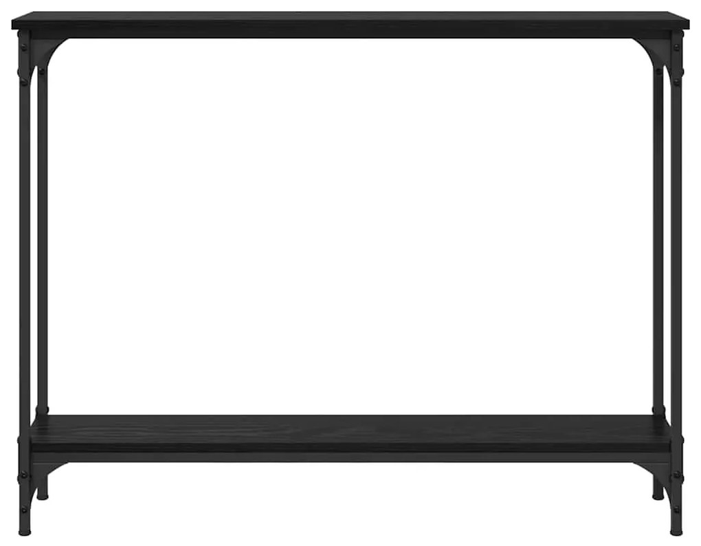 vidaXL Τραπέζι κονσόλας με ράφι Μαύρη Οξυά 102 x 23 x 15,5 εκ.