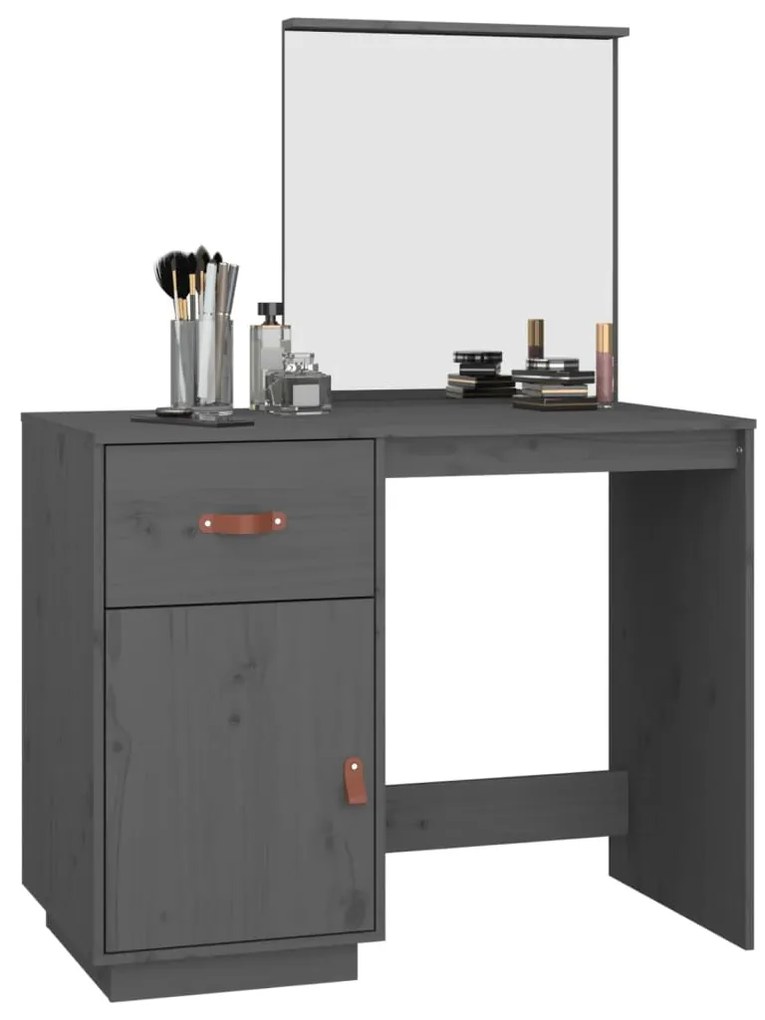 vidaXL Μπουντουάρ Γκρι 95x50x134 εκ. Μασίφ Ξύλο Πεύκου