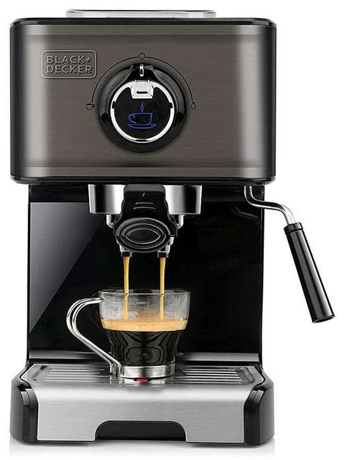 Μηχανή Espresso BXCO1200E 36,8x36x24,8cm 1200W Grey-Multi Black&amp;Decker Stainless Steel