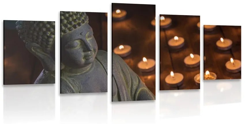 Εικόνα 5 μερών Βούδας γεμάτος αρμονία - 100x50