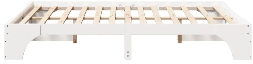 vidaXL Σκελετός Κρεβατιού Λευκό 160 x 200 cm Μασίφ ξύλο πεύκου