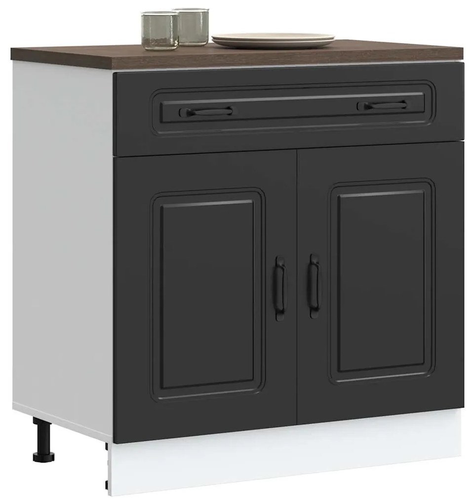 ντουλάπι βάσης κουζίνας Kalmar Μαύρο από Επεξεργασμένο Ξύλο