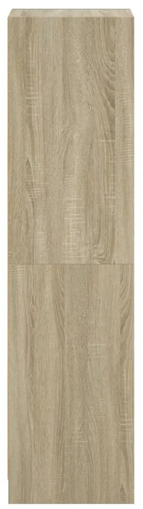 vidaXL Ντουλάπι Sonoma Δρυς 35 x 37 x 142 εκ. με Γυάλινες Πόρτες