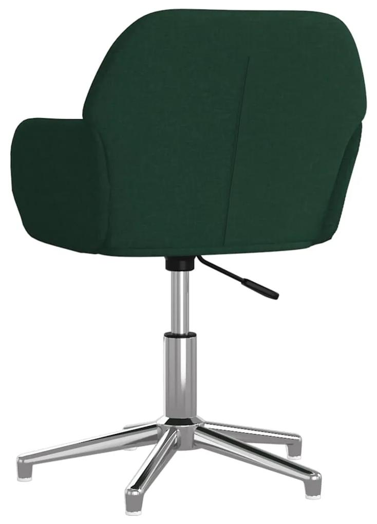 vidaXL Καρέκλα Γραφείου Περιστρεφόμενη Σκούρο Πράσινο Υφασμάτινη