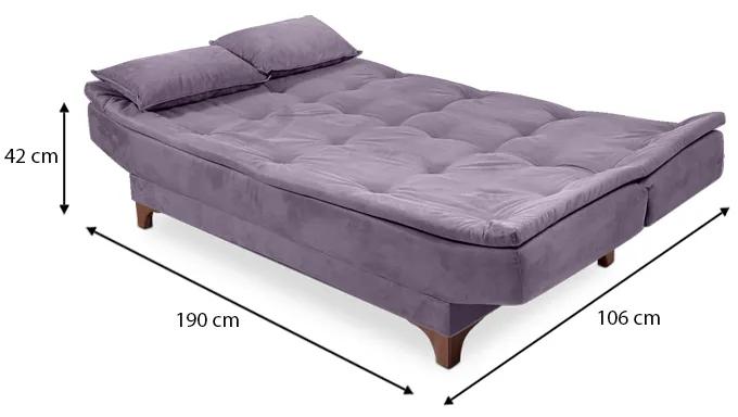 Καναπές - κρεβάτι Lucas Megapap τριθέσιος υφασμάτινος χρώμα γκρι 190x85x85εκ.