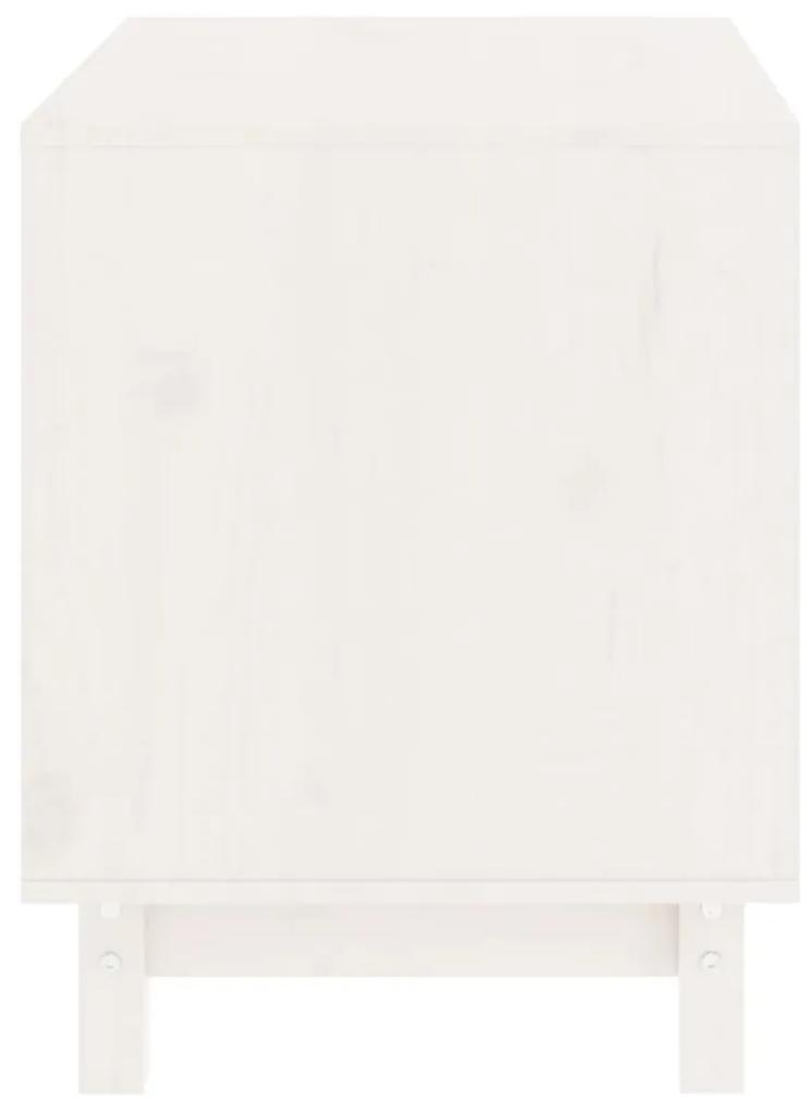 vidaXL Σπιτάκι Σκύλου Λευκό 60 x 45 x 57 εκ. από Μασίφ Ξύλο Πεύκου