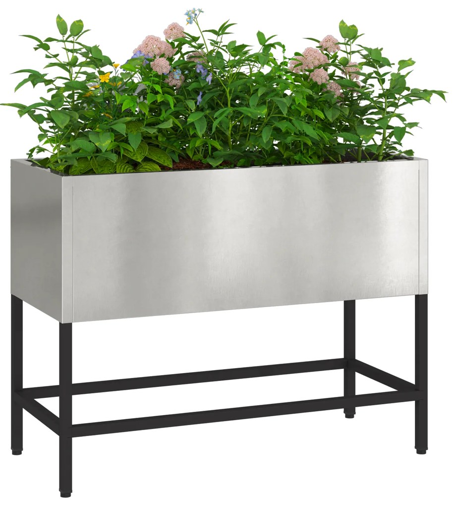 vidaXL Ανυψωμένος Κήπος 60x26x45 εκ Ανοξείδωτο χάλυβα