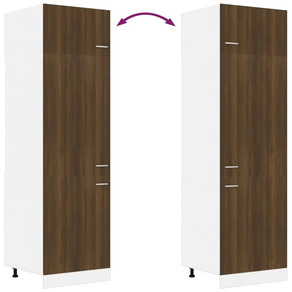 vidaXL Ντουλάπι Ψυγείου Lyon Καφέ Δρυς 60x57x207 εκ. Επεξεργ. Ξύλο