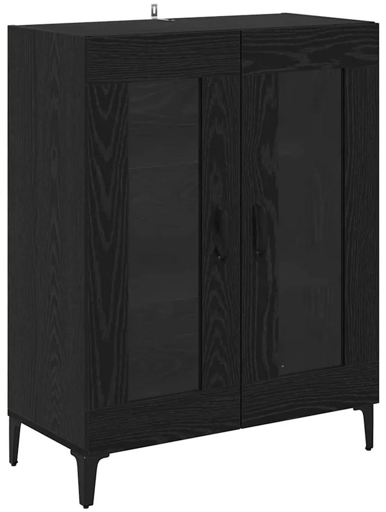 vidaXL Highboard Μαύρη Οξυά 69,5 x 34 x 180 εκ. Επεξεργασμένο ξύλο
