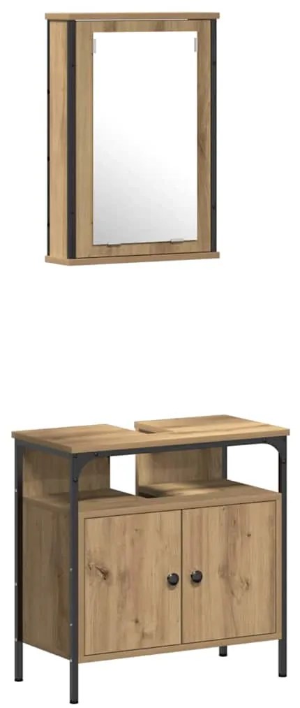 vidaXL Σετ Επίπλων Μπάνιου 4 pcs artisan δρυς Επεξεργασμένο ξύλο