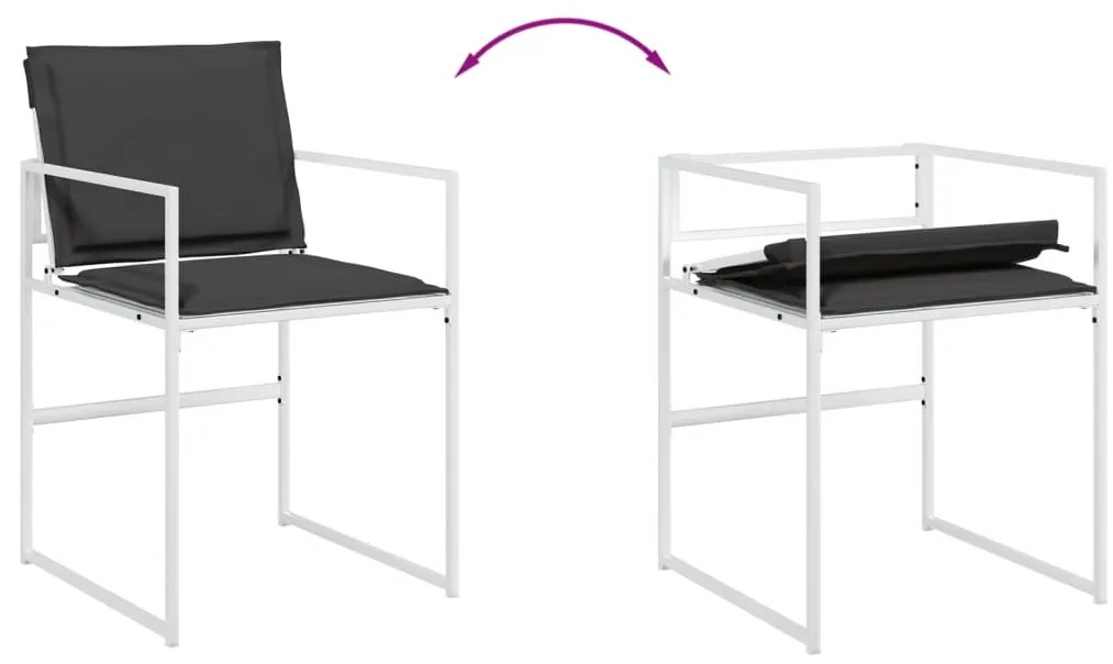 vidaXL Σετ Τραπεζαρίας Κήπου 17 τεμ. Λευκός από Textilene με Μαξιλάρια