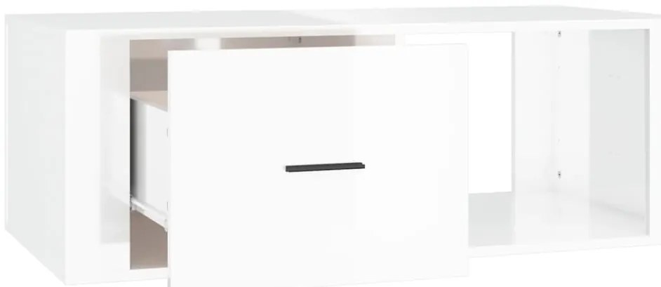 vidaXL Τραπεζάκι Σαλονιού Γυαλ. Λευκό 100x50,5x35 εκ. Επεξεργ. Ξύλο