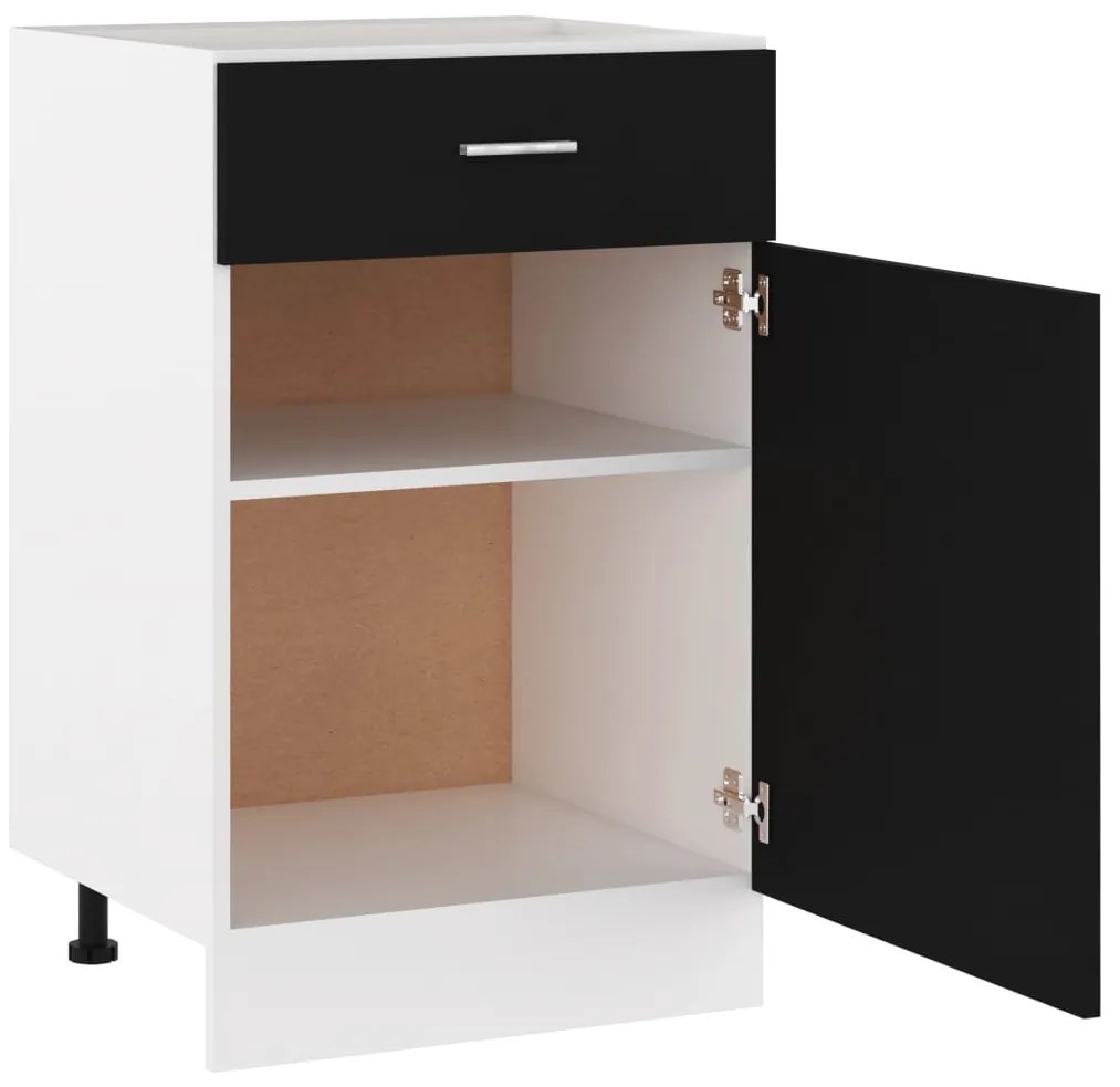 vidaXL Ντουλάπι με Συρτάρια &quot;Lyon&quot; Μαύρο 50x46x81,5 εκ. από Τεχνητό Ξύλο