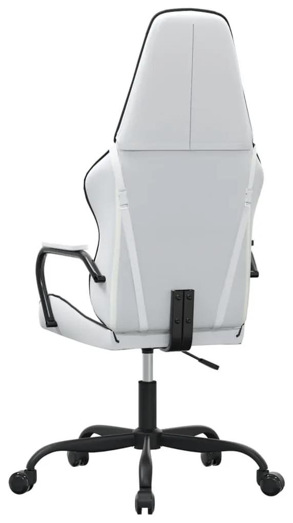 Καρέκλα Gaming Μασάζ Ασπρόμαυρη από Συνθετικό Δέρμα - Μαύρο