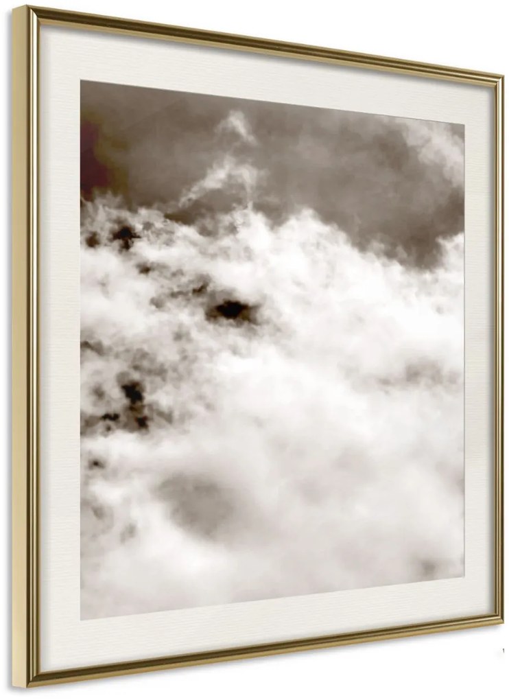 Αφίσα - Clouds - 50x50 - Χρυσό - Με πασπαρτού