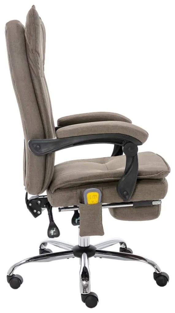 vidaXL Πολυθρόνα Γραφείου Μασάζ Χρώμα Taupe Υφασμάτινη