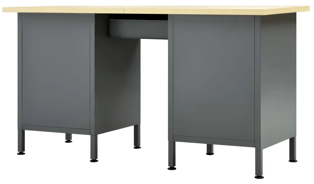 vidaXL Πάγκος Εργασίας Μαύρος 160 x 60 x 85 εκ. Ατσάλινος