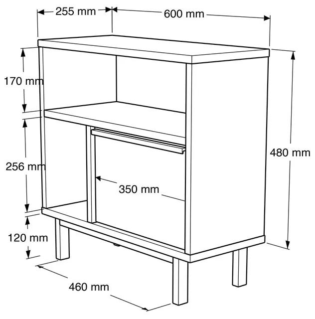 Βοηθητικό τραπέζι Vercade pakoworld μελαμίνης φυσικό-μαύρο 60x25.5x60εκ
