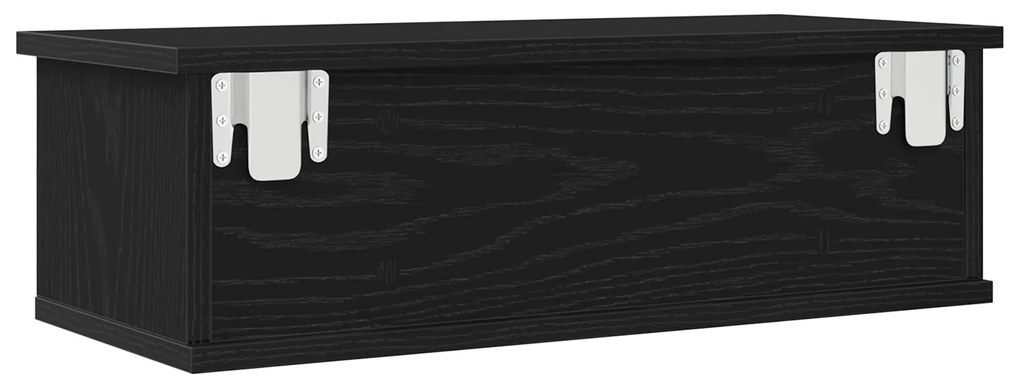 vidaXL Επιτοίχιο Ράφι Συρταριού Μαύρη Δρυς 60x26x18,5εκ Επεξεργασμένο Ξύλο