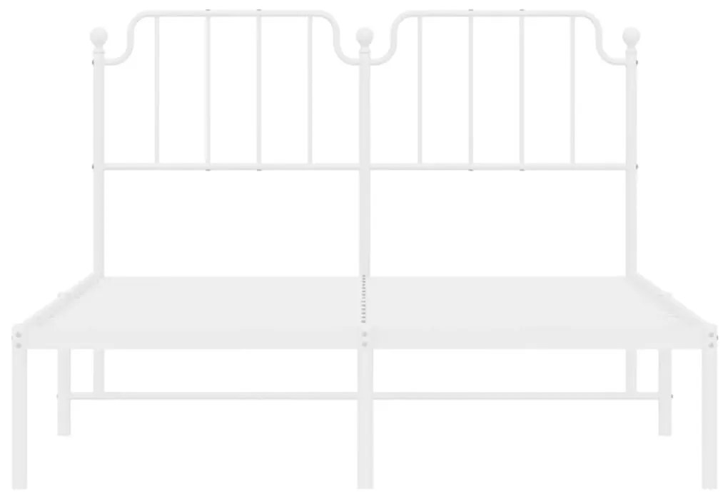 Πλαίσιο Κρεβατιού με Κεφαλάρι Λευκό 150 x 200 εκ. Μεταλλικό - Λευκό