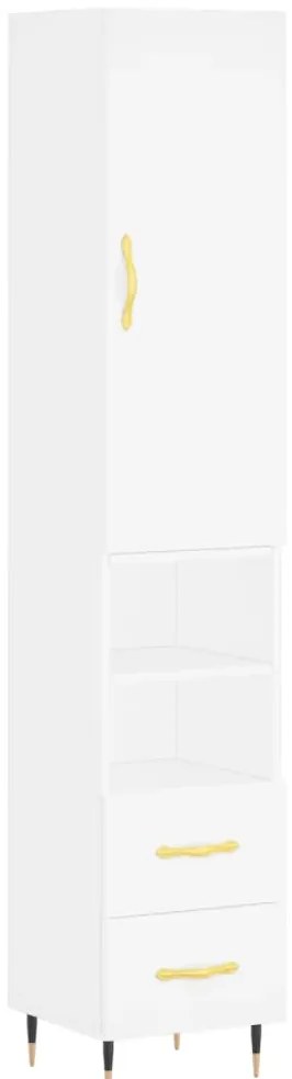 vidaXL Ντουλάπι Λευκό 34,5 x 34 x 180 εκ. από Επεξεργασμένο Ξύλο