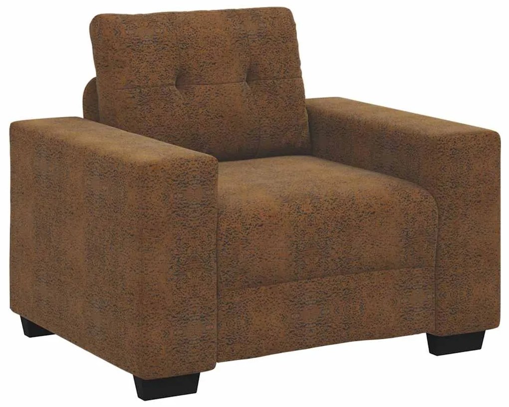 vidaXL Καναπές 3 pcs Καφέ Ύφασμα μείγματος λινών