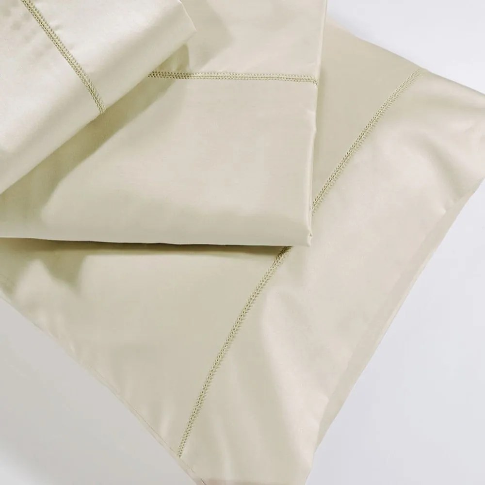Μαξιλαροθήκες S250/2 Σετ 2τμχ Oxford Ecru Down Town 52X75 100% Cotton Satin