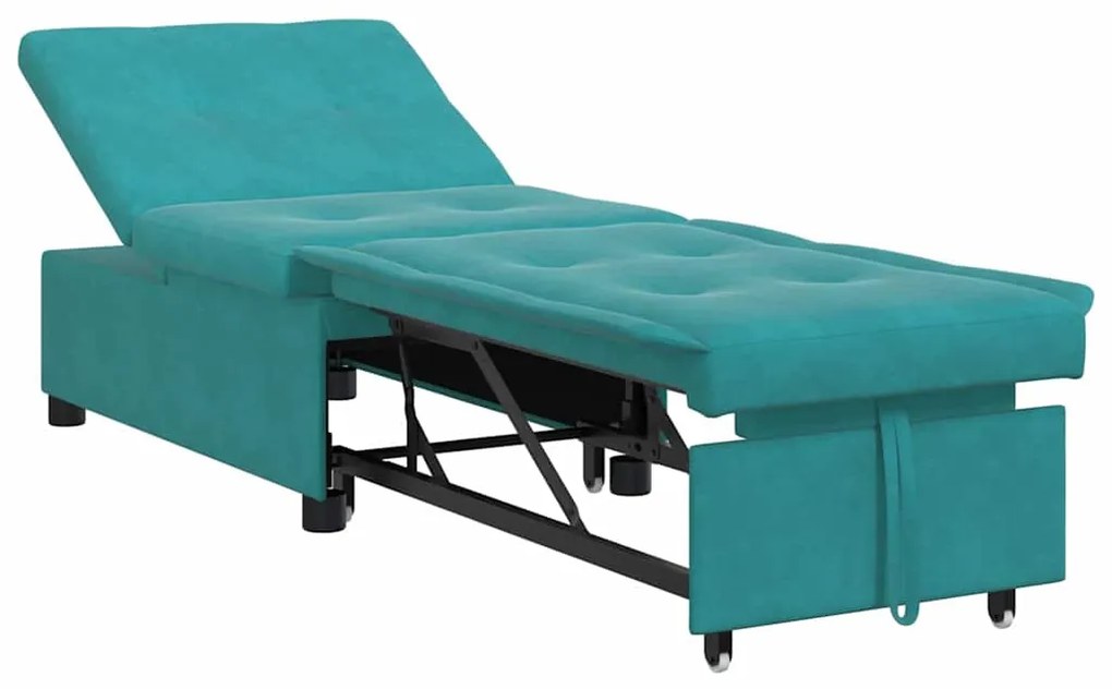 vidaXL Κρεβάτι καναπές Τιρκουάζ 194 x 67 x 82 εκ Βελούδο