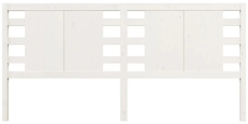 vidaXL Κεφαλάρι Λευκό 206 x 4 x 100 εκ. Μασίφ Ξύλο Πεύκου