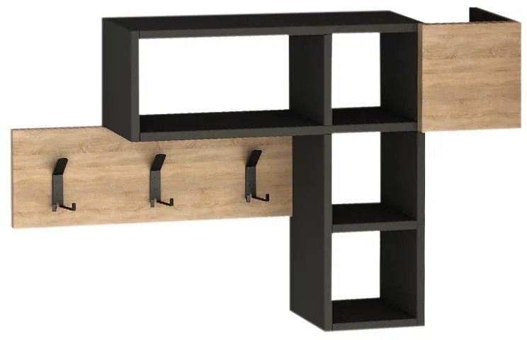 Κρεμάστρα τοίχου Game Megapap χρώμα sapphire oak - ανθρακί 99,5x15x61εκ.