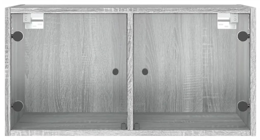 vidaXL Κομοδίνα 2 τεμ. Γκρι Sonoma 68,5x37x35 εκ. με Γυάλινες Πόρτες