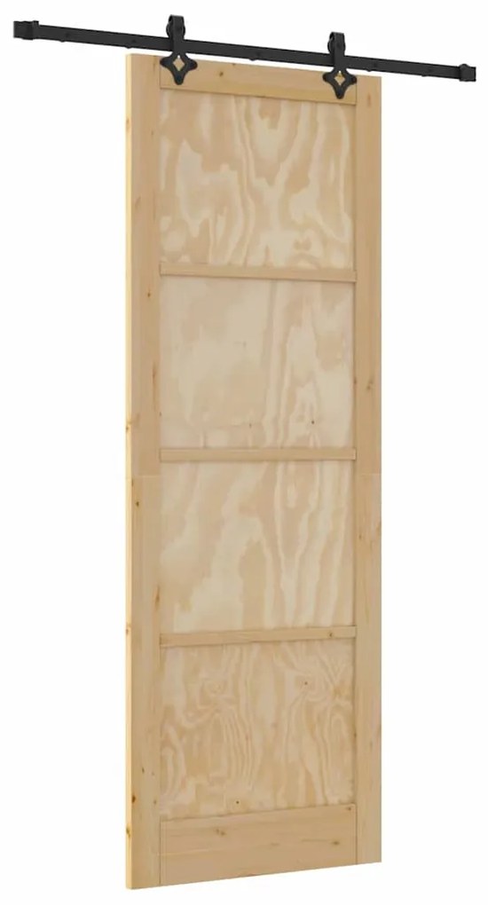 vidaXL Συρόμενη Πόρτα ORKDAL Καφέ 83 x 232 εκ. Στερεά ξυλεία πεύκου