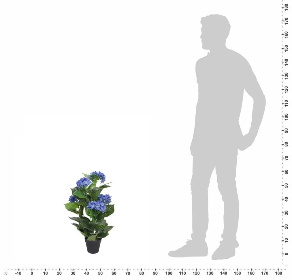 Ορτανσία Τεχνητή Μπλε 60 εκ. με Γλάστρα - Μπλε