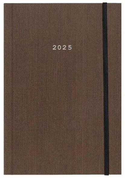 Next ημερολόγιο 2025 fabric ημερήσιο δετό καφέ με λάστιχο 12x17εκ.  τμχ.