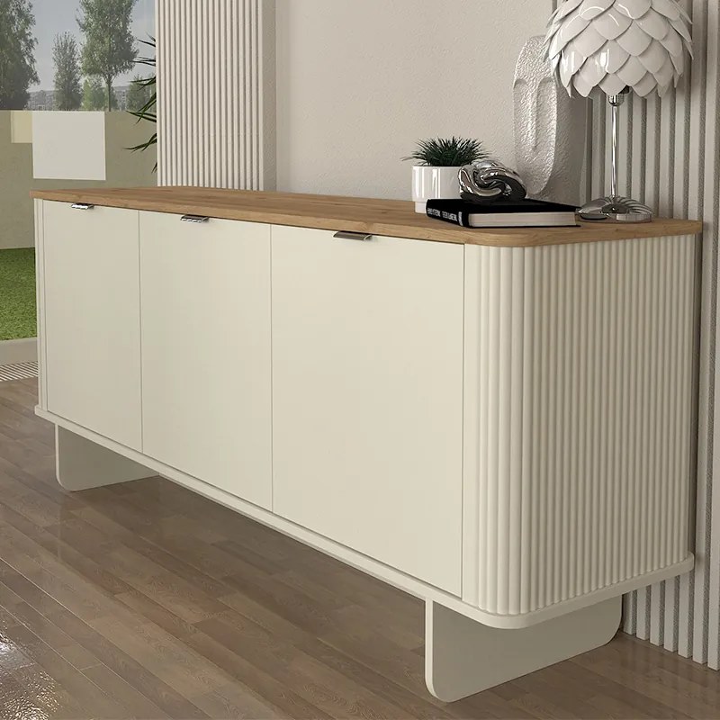 ΜΠΟΥΦΕΣ BOHEMA MEGAPAP ΧΡΩΜΑ IVORY - SEPET OAK 180X47X76,6ΕΚ.