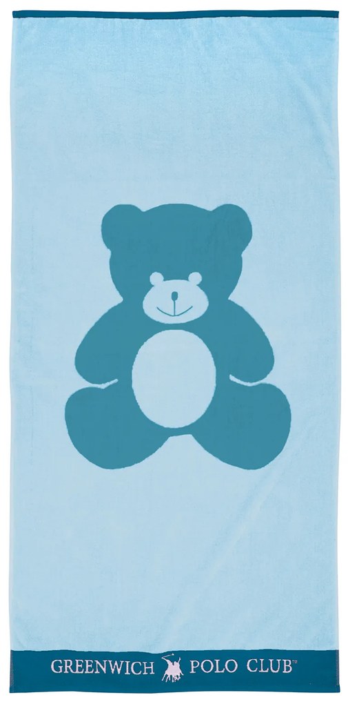 Πετσέτα Θαλάσσης Βαμβακερή 70x140εκ. Beach Towels 3897 Γαλάζια-Πετρόλ Greenwich Polo Club Junior