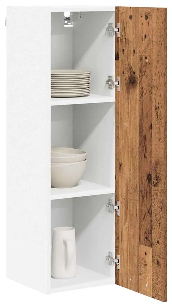 vidaXL Κρεμαστό ντουλάπι με αποθήκευση Παλιό ξύλο 30 x 31 x 100 εκ.