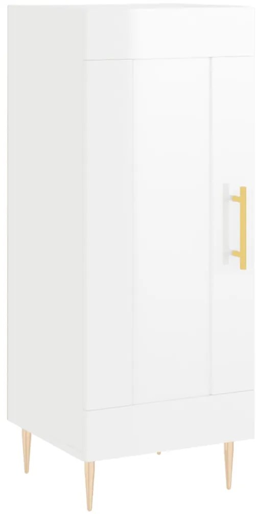 vidaXL Ντουλάπι Γυαλ. Λευκό 34,5 x 34 x 180 εκ. από Επεξεργασμένο Ξύλο