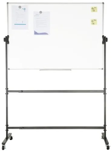 VEVOR Rolling Whiteboard, 48x32 inch Double-Sided Magnetic Mobile Whiteboard, 360° Reversible Adjustable Height Dry Erase Board with Wheels & Movable Tray for Office School