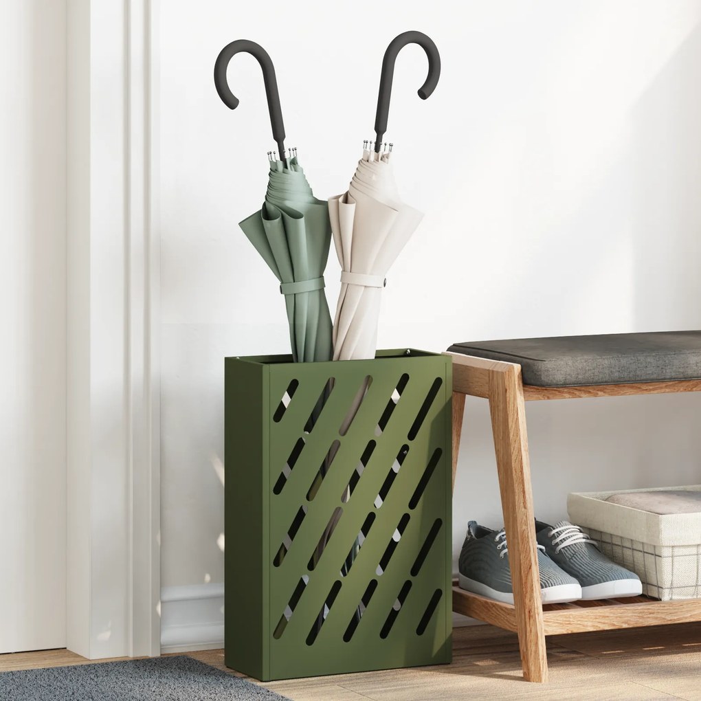 vidaXL Στάντ Ομπρέλας σε Ελιά - 28x12x41 εκ Ατσάλι
