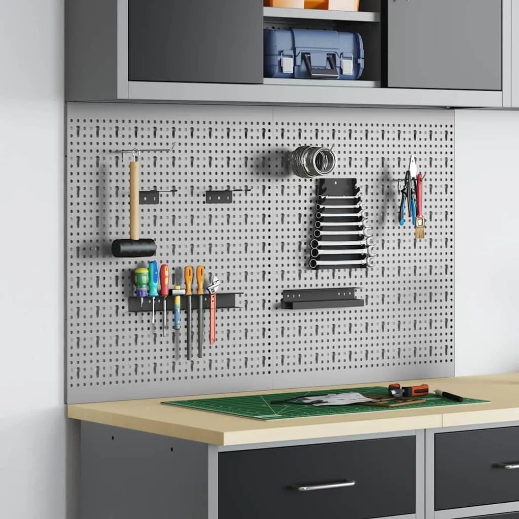 vidaXL Αποθηκευτική Παγκάκια 2 pcs Γκρι 100 x 1 x 60 εκ