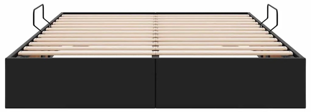 vidaXL Κρεβάτι Αποθήκης με στρώμα Μαύρο 140 x 200 cm Τεχνητό δέρμα