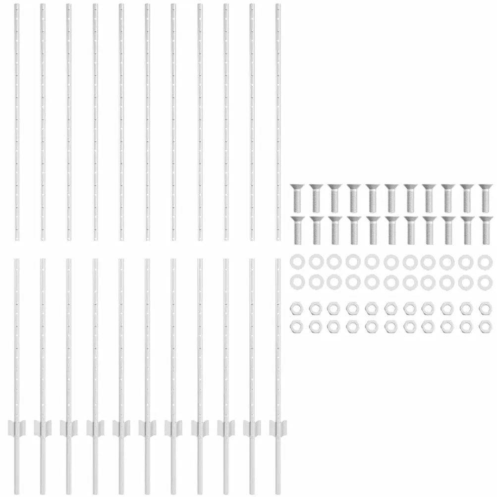 vidaXL Φράχτες Posts 22 pcs Ασημί 160 cm Γαλβανισμένος χάλυβας