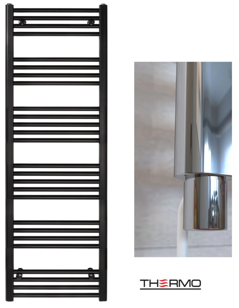 Thermo ALTO Θερμαινόμενη πετσετοκρεμάστρα από Mild Steel με ηλεκτρική λειτουργία 150x50cm Black