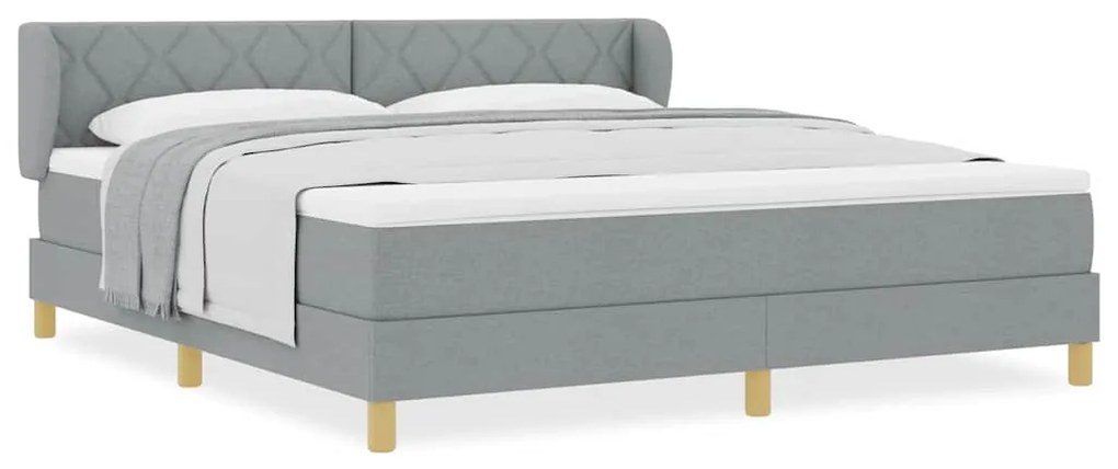 vidaXL Κρεβάτι με Ελατήρια και Στρώμα Κρεμ 90x200 εκ Υφασμα με στρώμα