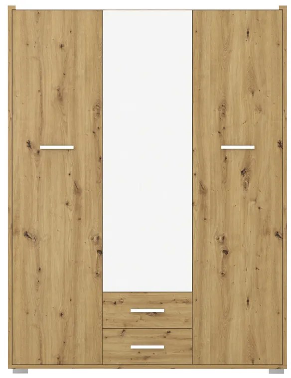 Ντουλάπα Rutenia μελαμίνη σε oak απόχρωση 155.7x54x203εκ