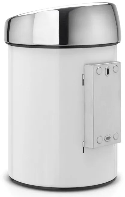 Brabantia Touch Bin 647216, 3 L, Ομαλό και αθόρυβο άνοιγμα, Επίτοιχη τοποθέτηση, Λευκό